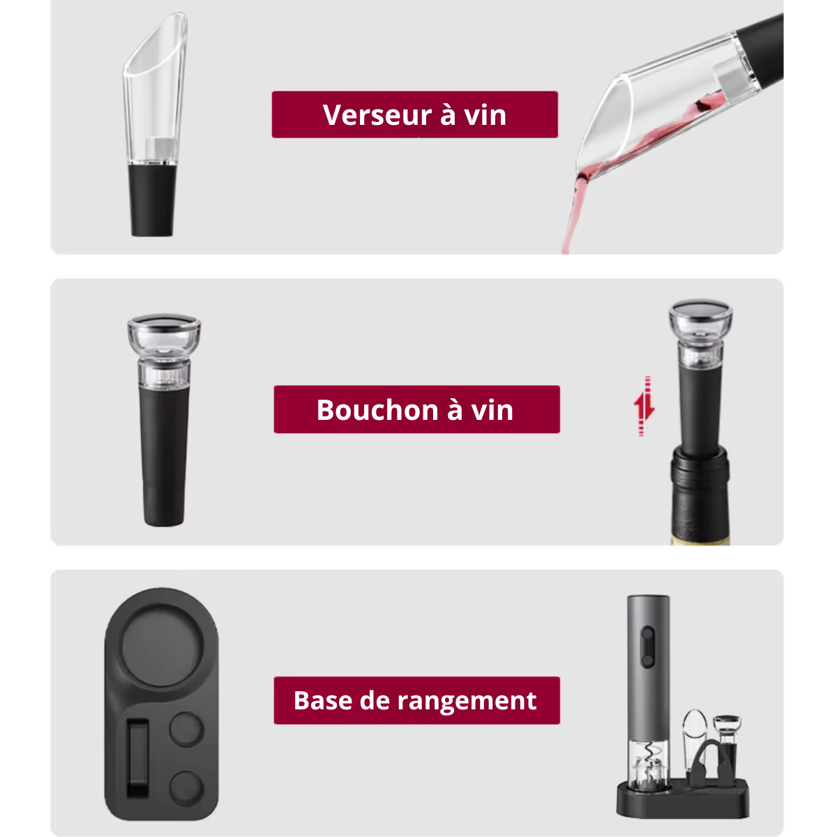 Coffret cadeau tire-bouchon électrique