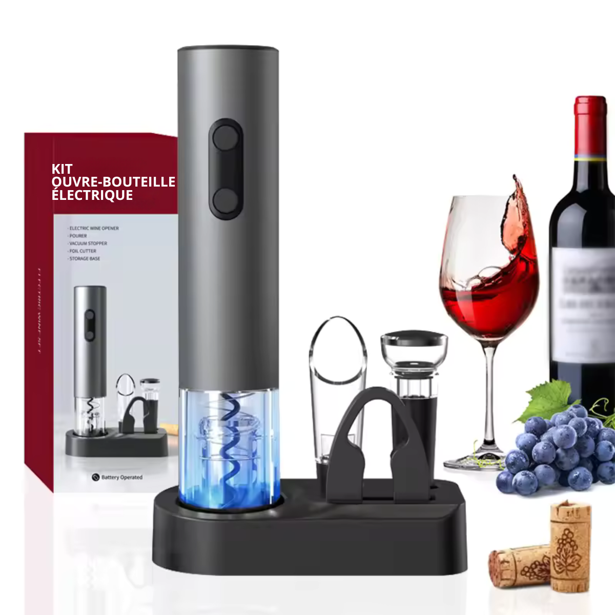 Coffret cadeau tire-bouchon électrique