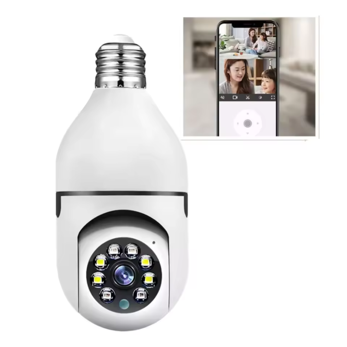 Caméra de surveillance wlan e27 avec 360° ptz